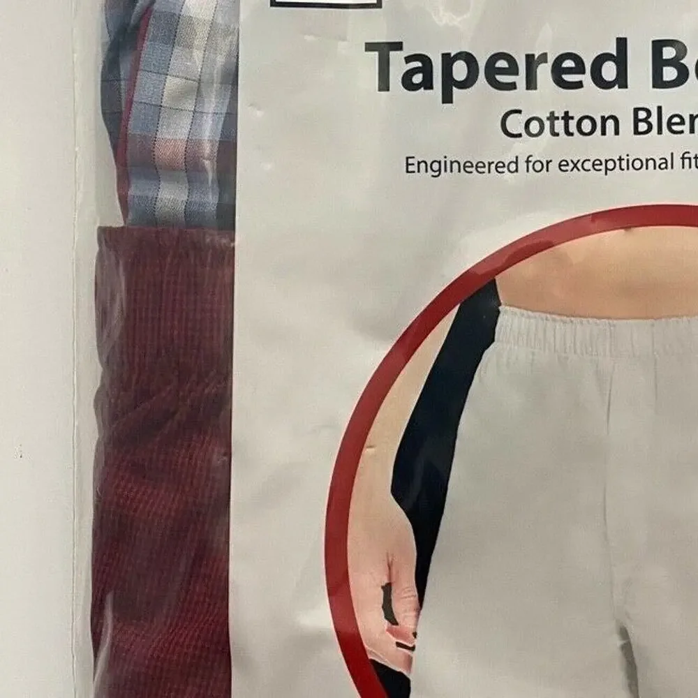 Roundtree & Yorke 2 Pack Tapered Boxer Boxers Plaid Cotton Blend Underwear 40
